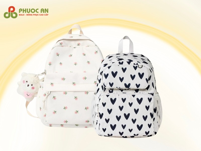 balo-nu-de-thuong-mau-trang-in-logo-hinh-theo-yeu-cau