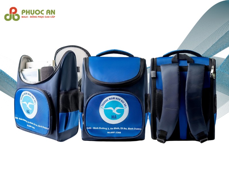 balo-mau-xanh-reu-phoi-logo-trang