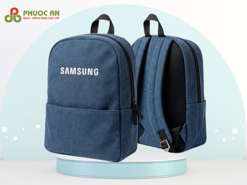Balo canvas đồng phục in logo công ty
