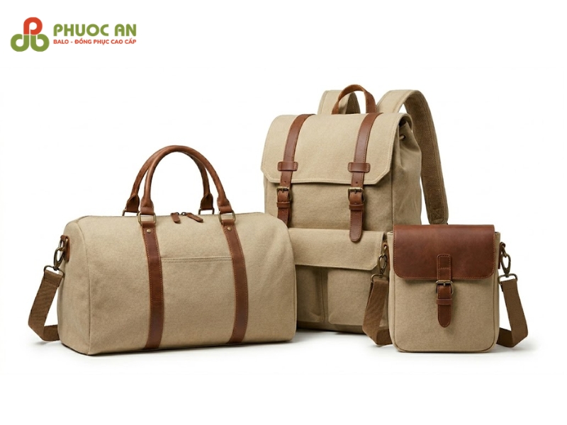 Balo du lịch vải canvas cao cấp