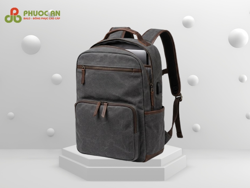 Balo laptop vải canvas cho nhân viên