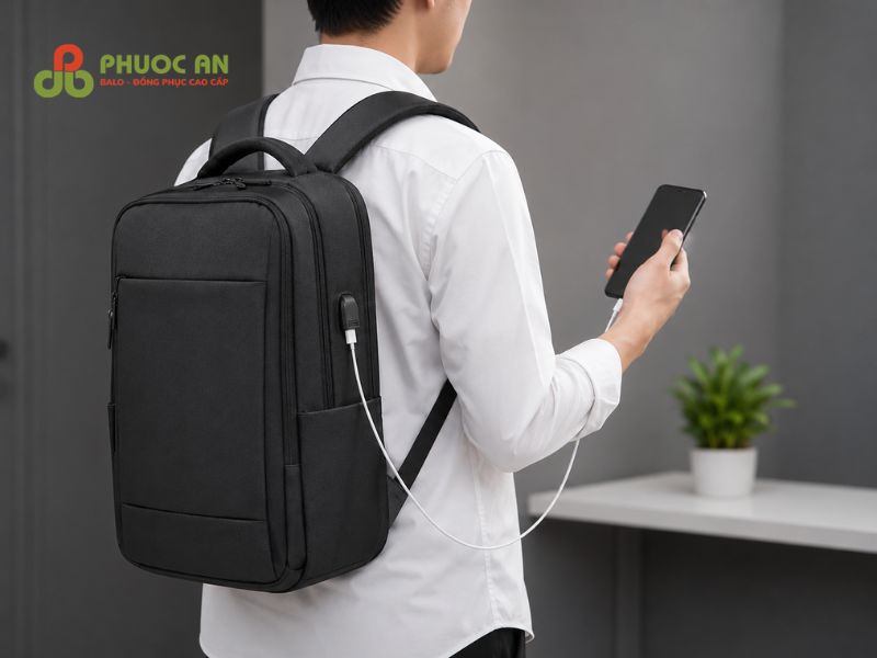 Balo thông minh tích hợp cổng sạc USB cho nhân viên B2B
