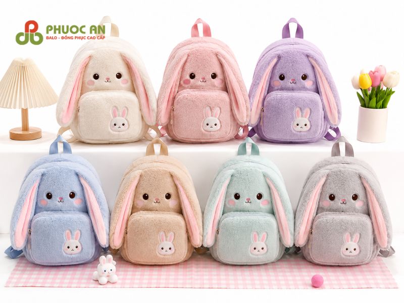 Balo hình con thú thỏ tai dài ngộ nghĩnh cho bé