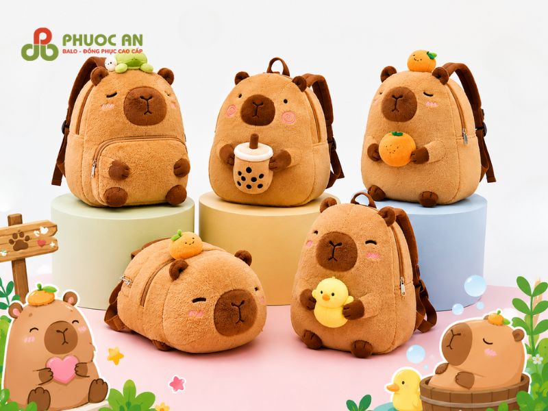 Balo hình thú bông Capybara dễ thương dành cho bé