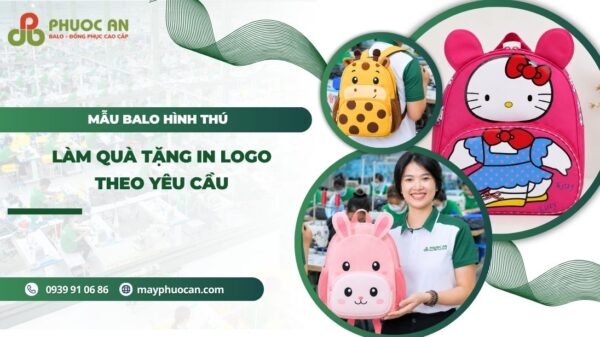 Balo hình thú cho bé làm quà tặng in logo theo yêu cầu