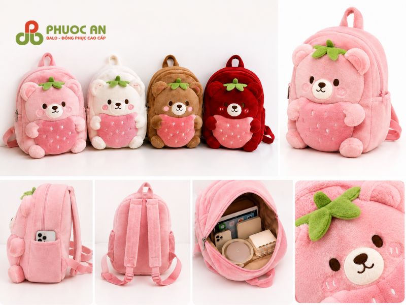 Mẫu balo hình thú cho bé với gấu Lotso