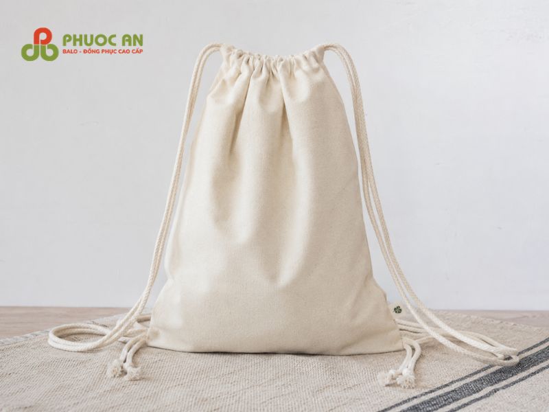 May balo rút bằng vải cotton mềm mại thân thiện