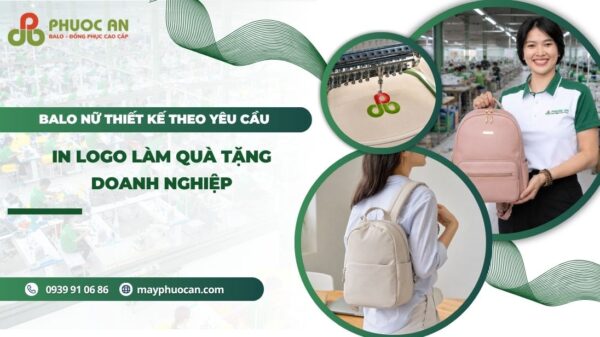 Mẫu balo nữ in logo theo yêu cầu làm quà tặng doanh nghiệp