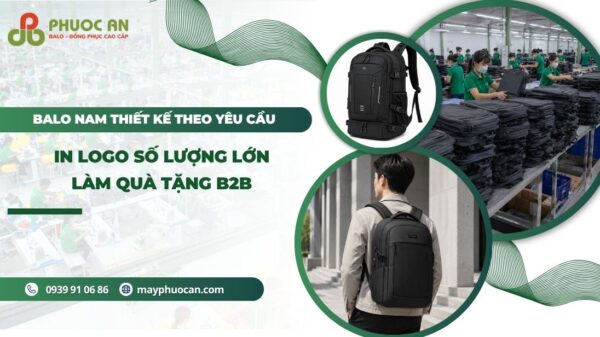 May balo nam in logo theo yêu cầu giá xưởng cho doanh nghiệp