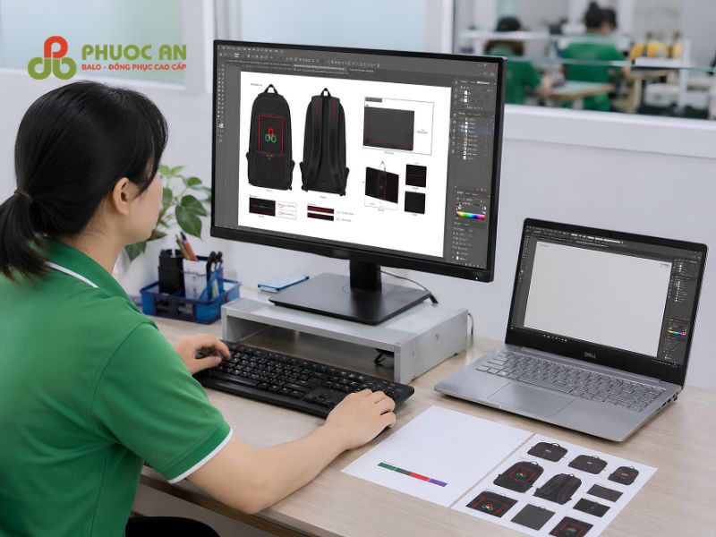 Thiết kế balo nam in logo miễn phí theo nhận diện thương hiệu