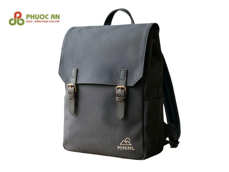Balo tối giản với logo nhỏ, tạo điểm nhấn tinh tế hơn