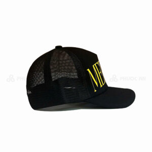 Nón vải phối lưới in logo MERLEY đen vàng