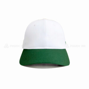 Nón vải đồng phục trắng phối xanh lá