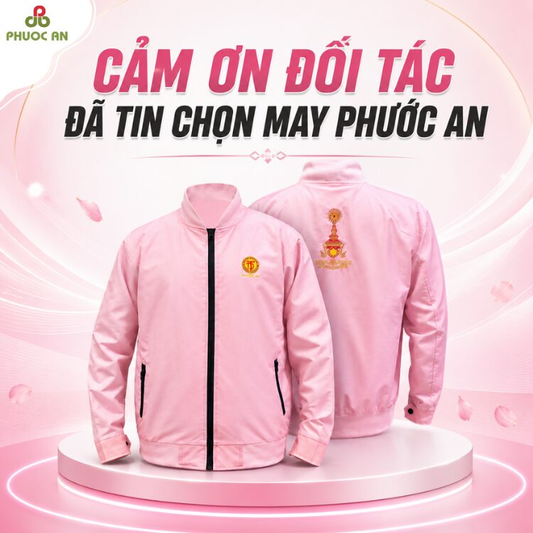 Áo Khoác Đồng Phục Màu Hồng Pastel
