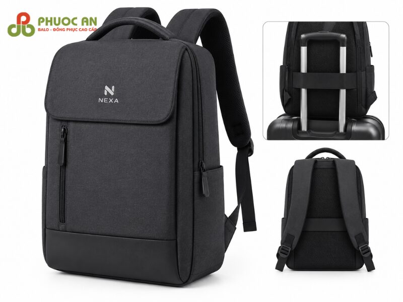 Mẫu balo laptop nhỏ gọn có đai gài vali cho người công tác