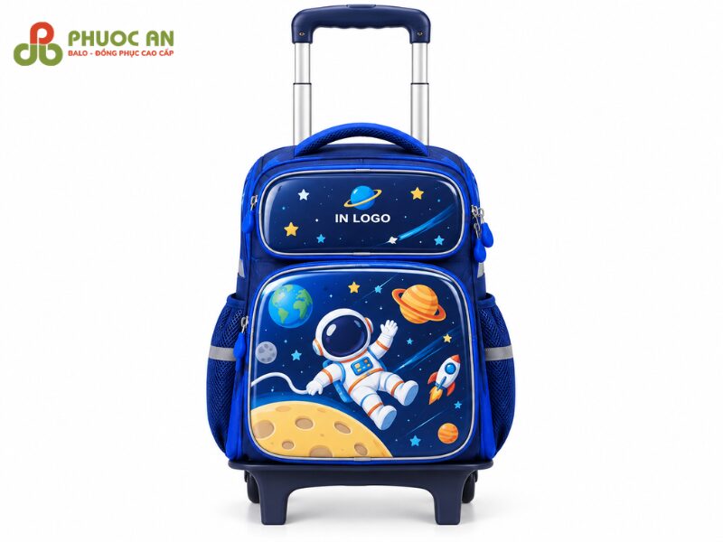 Mẫu balo kéo học sinh dập nổi 3D sinh động cho bé trai